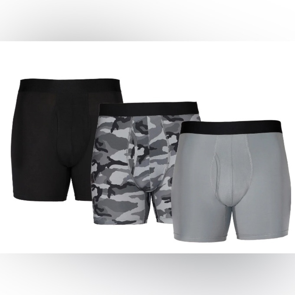 Athletic Works Men's Boxer Briefs Underwear, 3 Pack